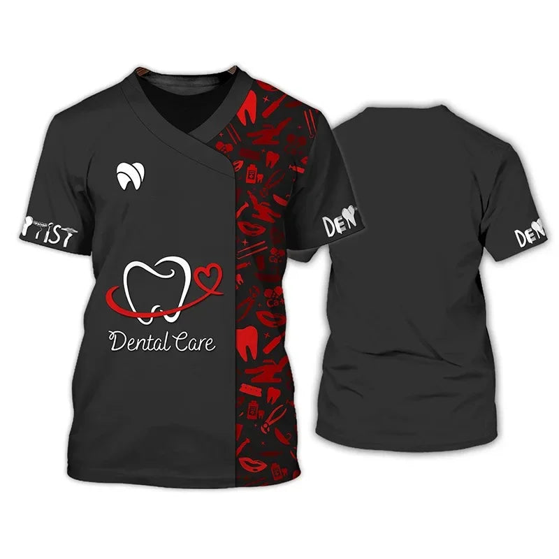 "Harajuku Street Style 3D Printed T-shirts for Dentists - Unisex uniform top