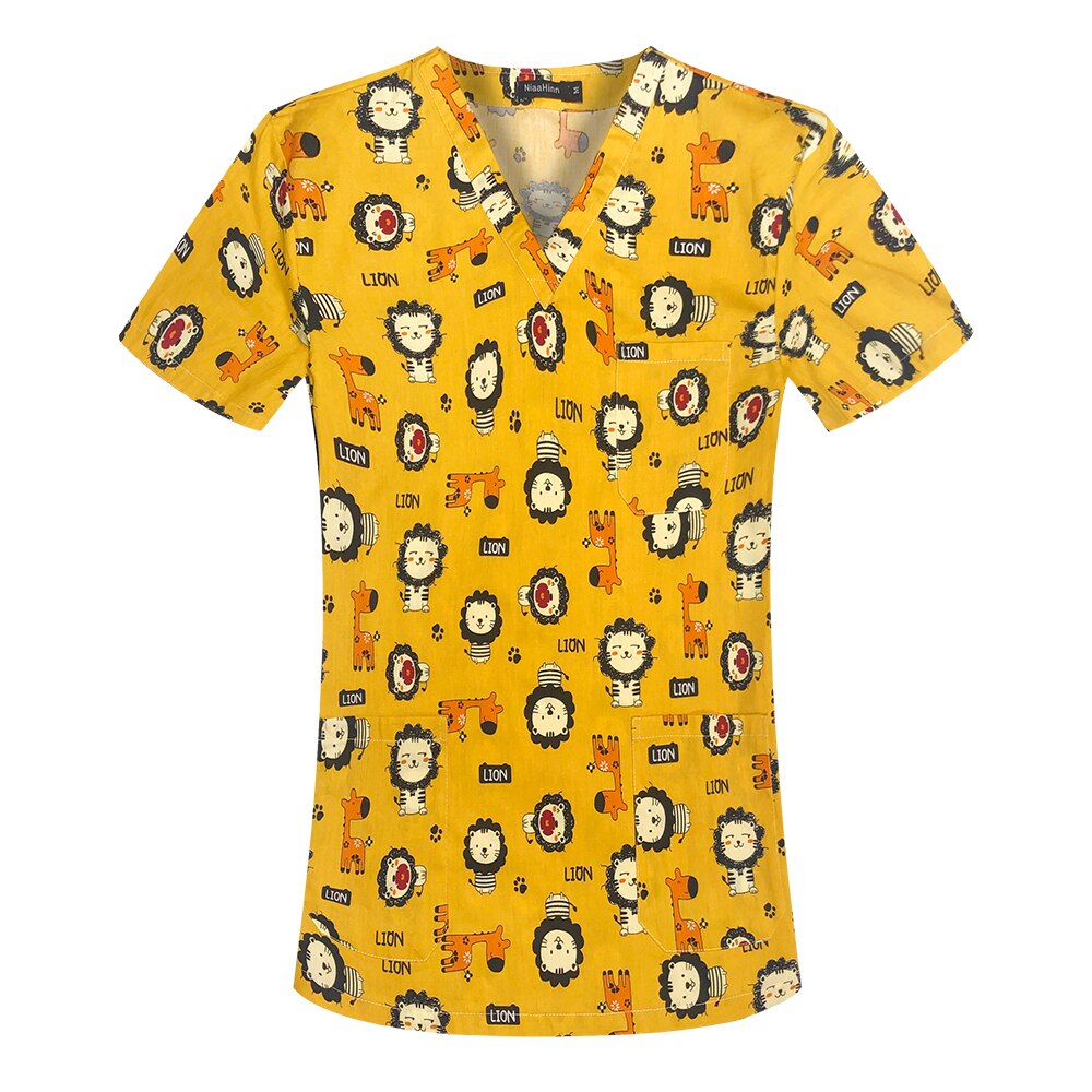 100% Cotton Short-sleeved scrub top
