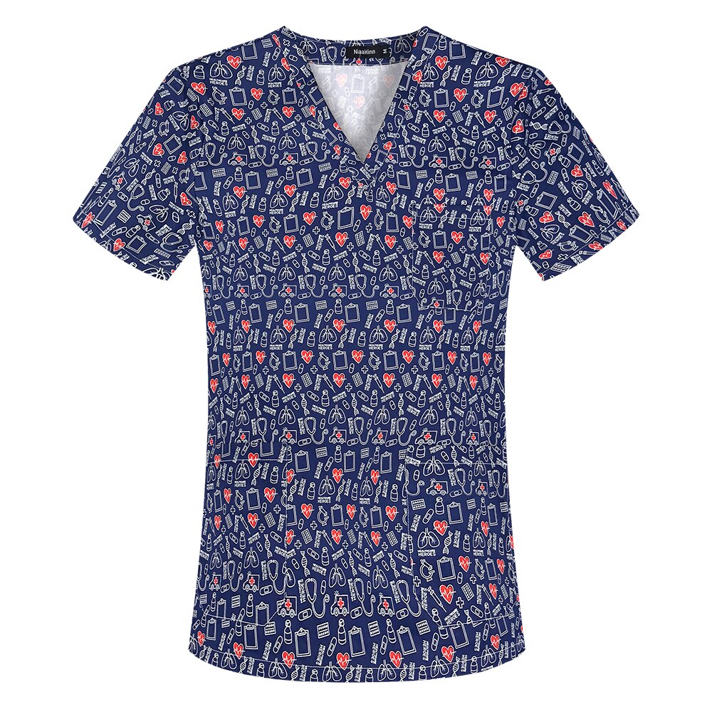 100% Cotton Short-sleeved scrub top