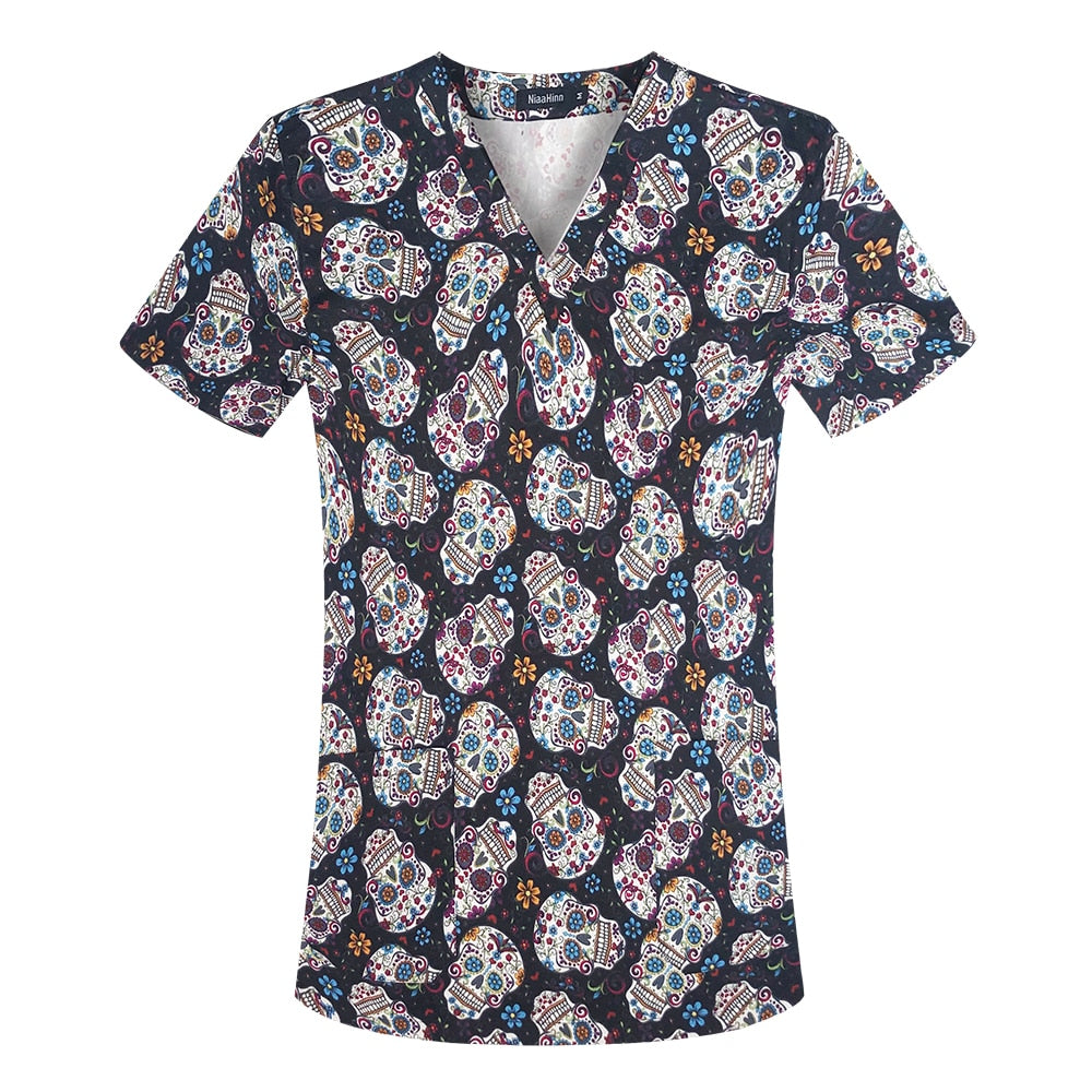 100% Cotton Short-sleeved scrub top