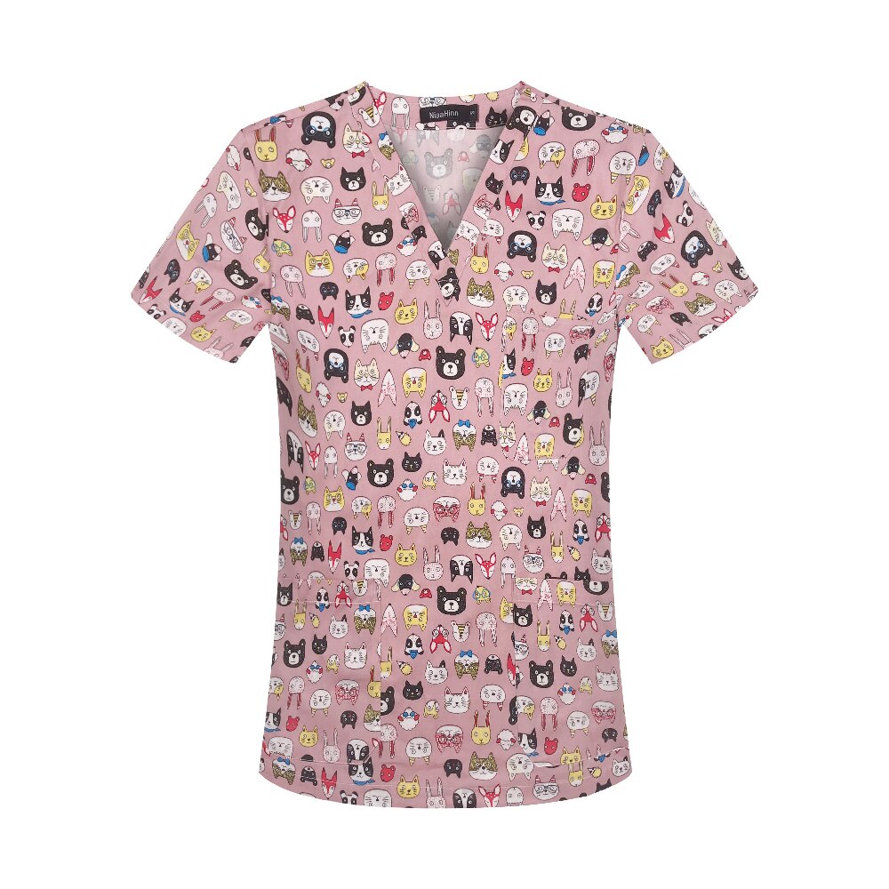 100% Cotton Short-sleeved scrub top
