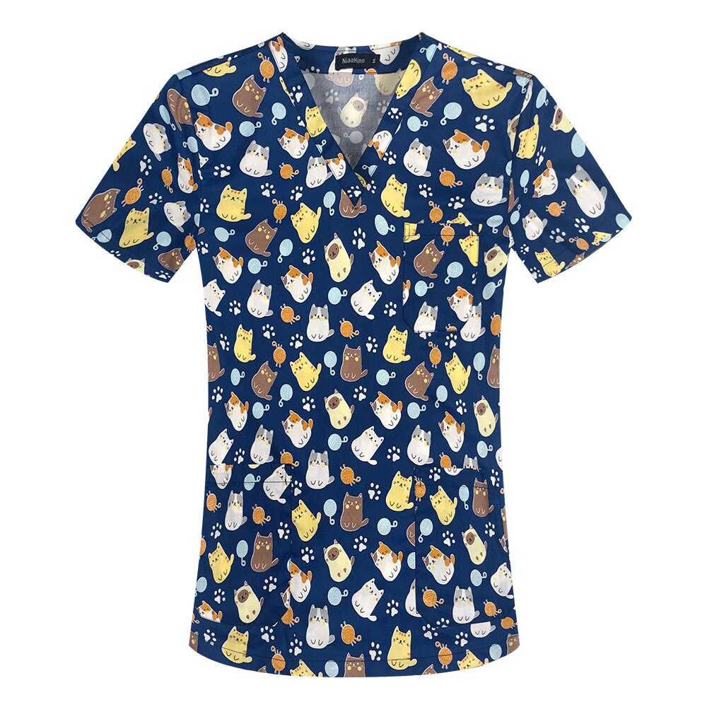 100% Cotton Short-sleeved scrub top