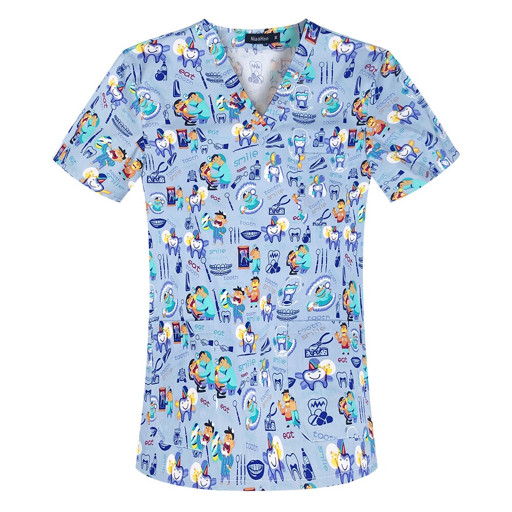 100% Cotton Short-sleeved scrub top