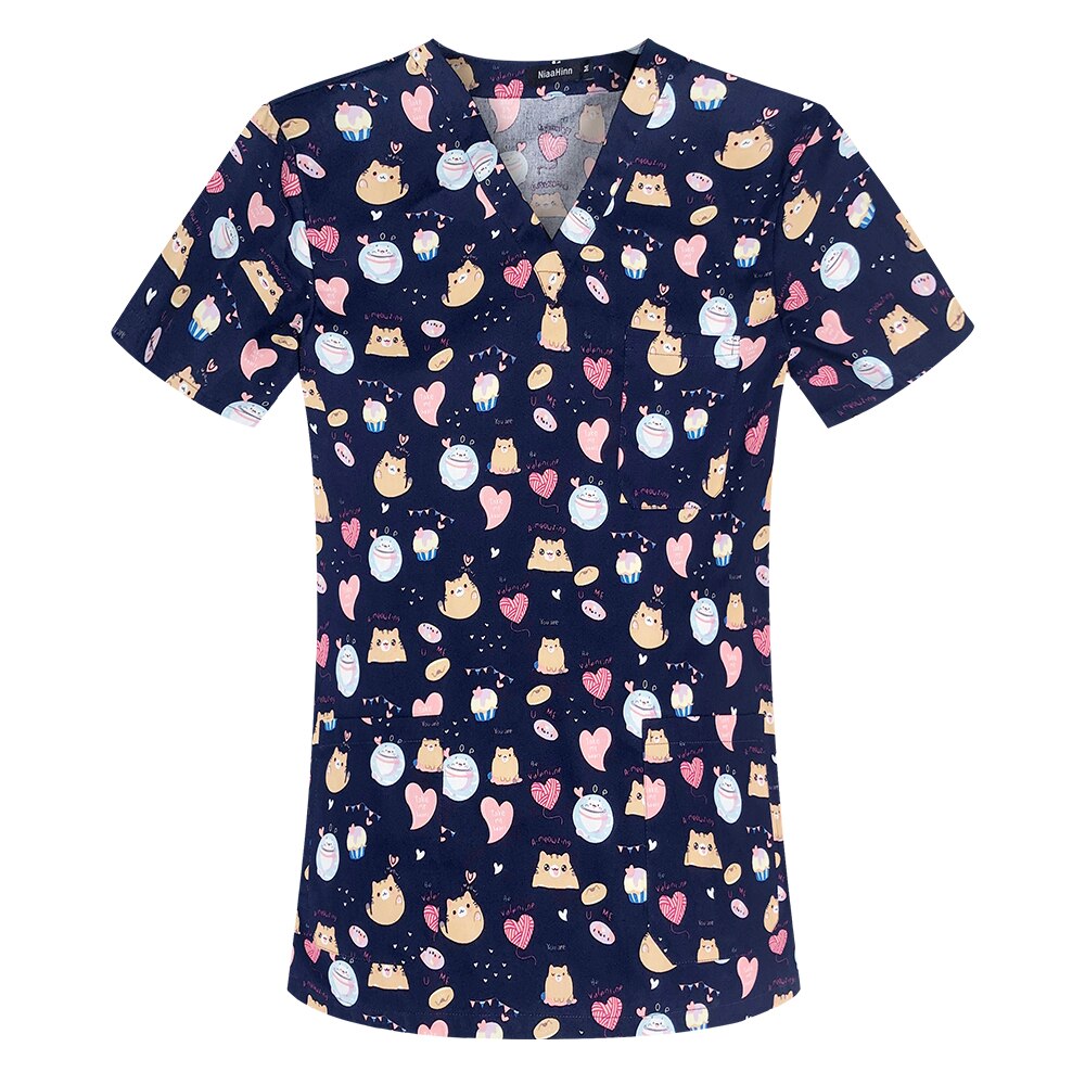 100% Cotton Short-sleeved scrub top