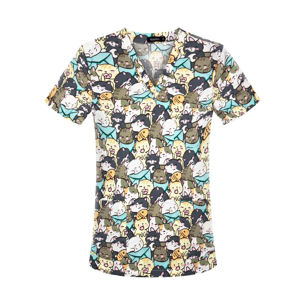 100% Cotton Short-sleeved scrub top