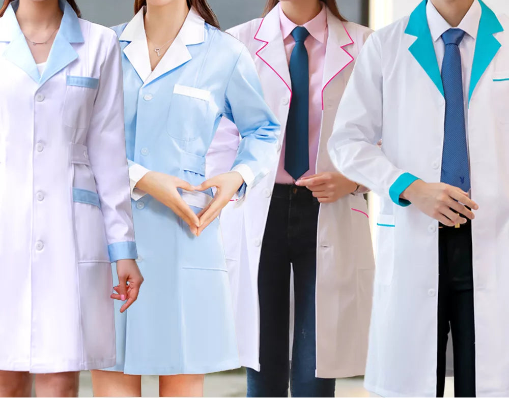 Unisex Long Sleeve Work Uniform Jacket - Autumn Winter White Coat for Clinic, Pharmacy, and Surgical Gown