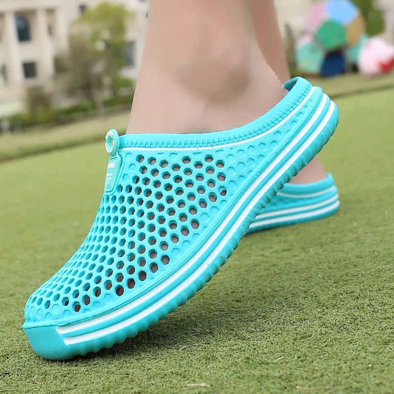 Unisex Hollow Out Casual Couple Shoes, Non-slide Outdoor Slippers for Men and Women