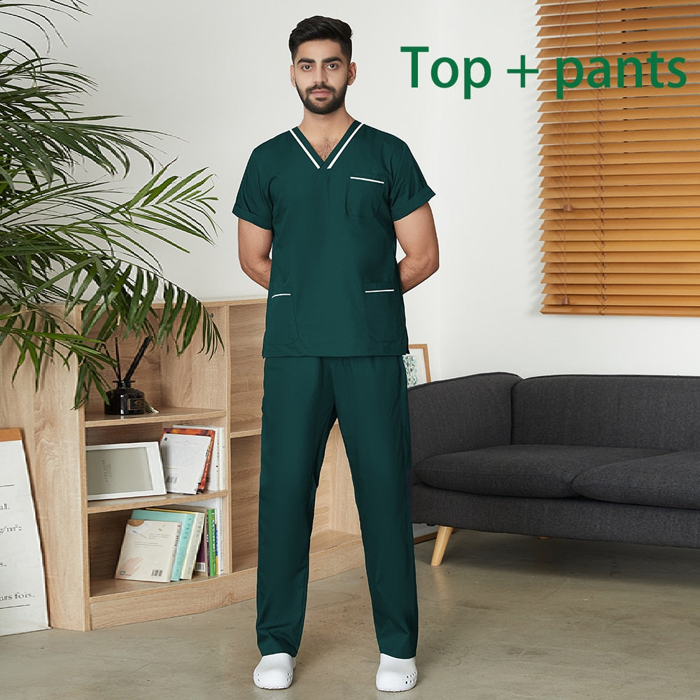 Men's Solid Color Medical Uniform