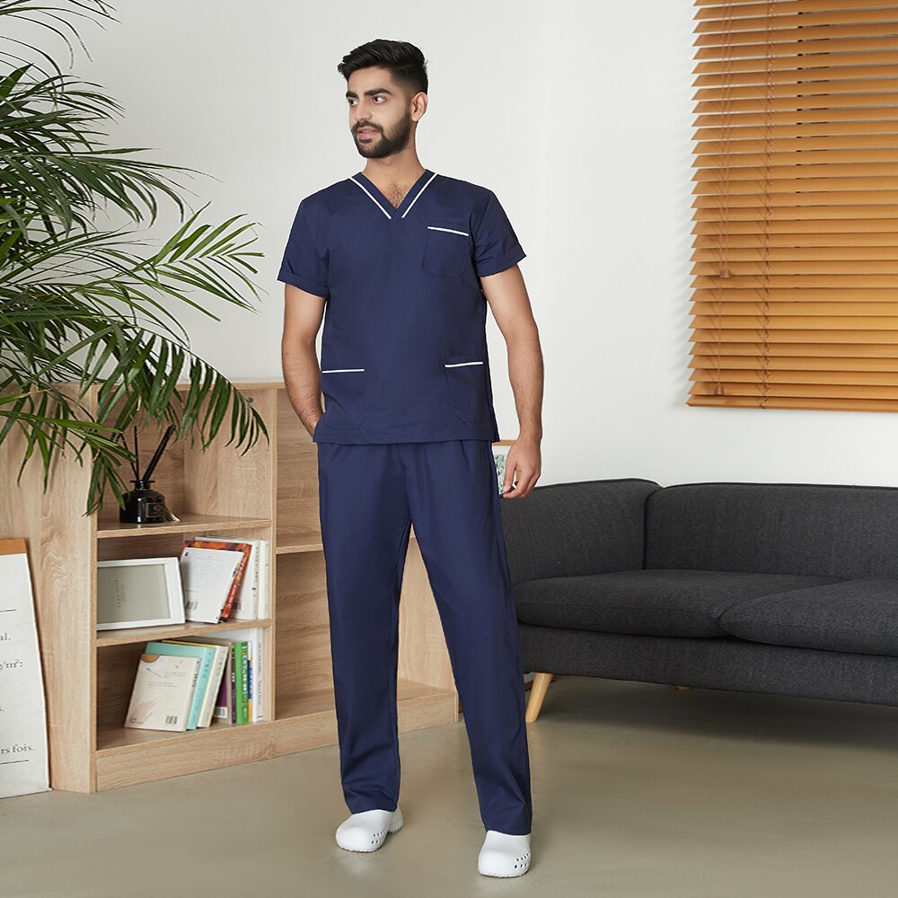 Men's Solid Color Medical Uniform