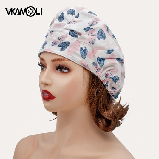 Women's Long Hair Lab Technician Scrub Cap - Adjustable Beauty Salon Cap for Health Workers