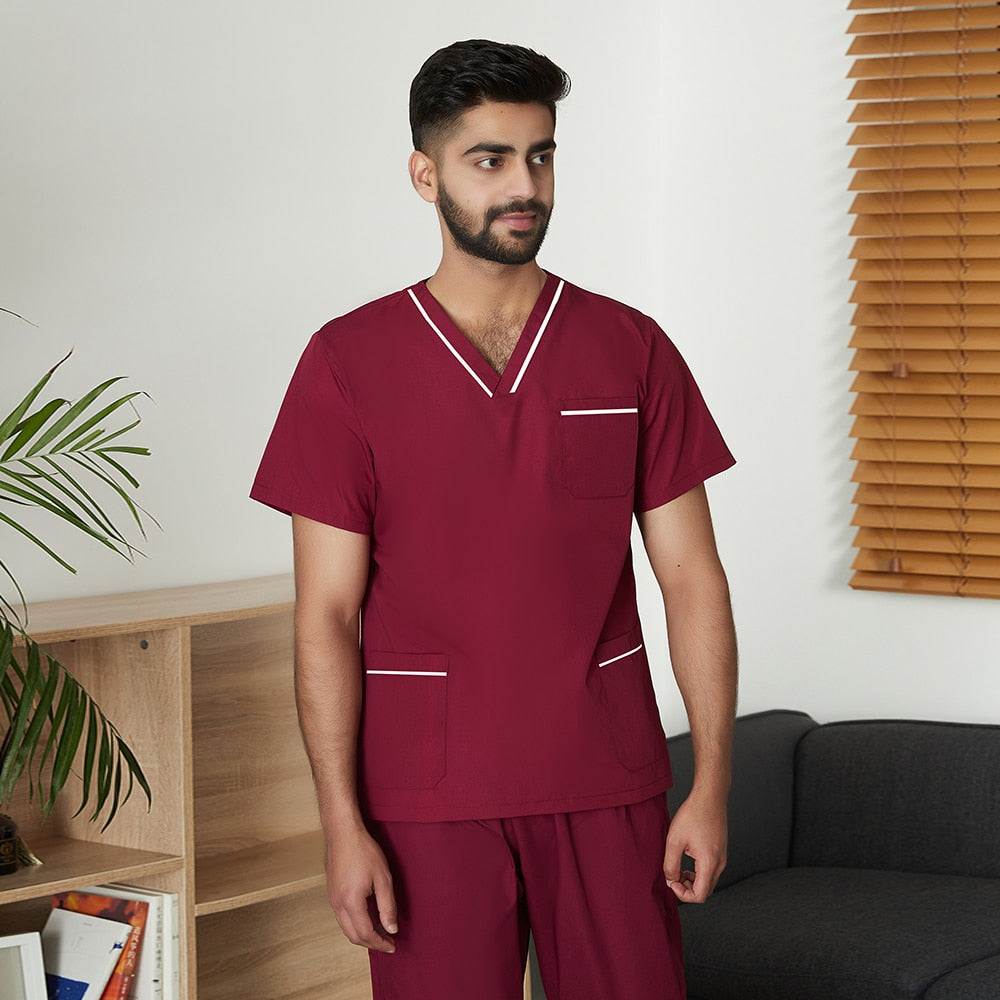 Men's Solid Color Medical Uniform