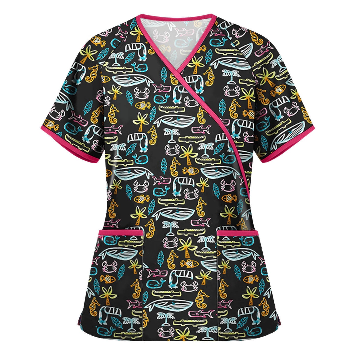 Animal Print Nurse Unisex scrub Tops