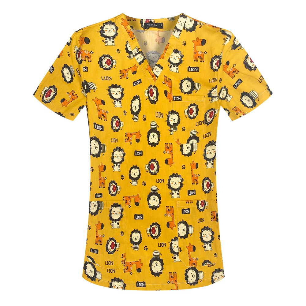 100% Cotton  Short-sleeved scrub top