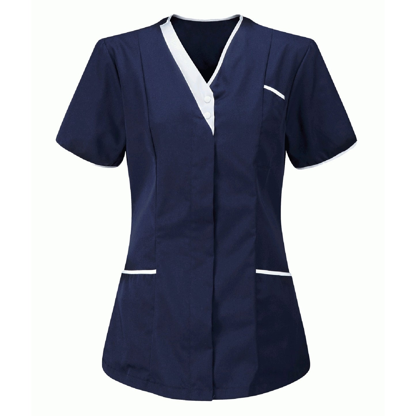 Healthcare Nurse Tunic Women Pocket Short Sleeve Blouse