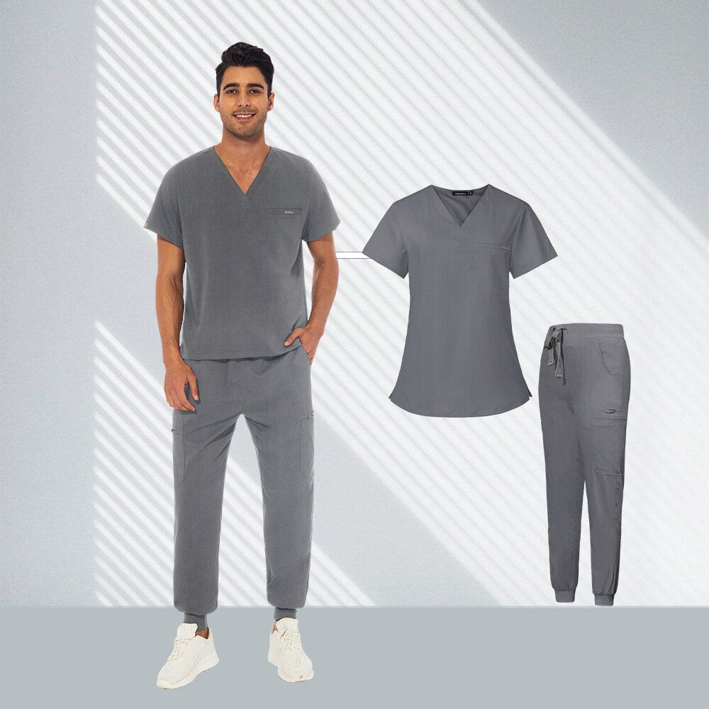 Men’s Short Sleeve Jogger Set V-neck/ pockets