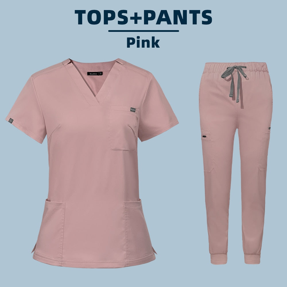 Women Medical Uniform Scrubs Set