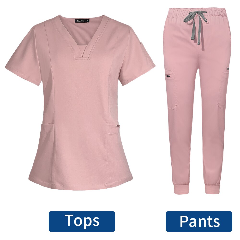 Short sleeve women comfortable stylish scrub uniform