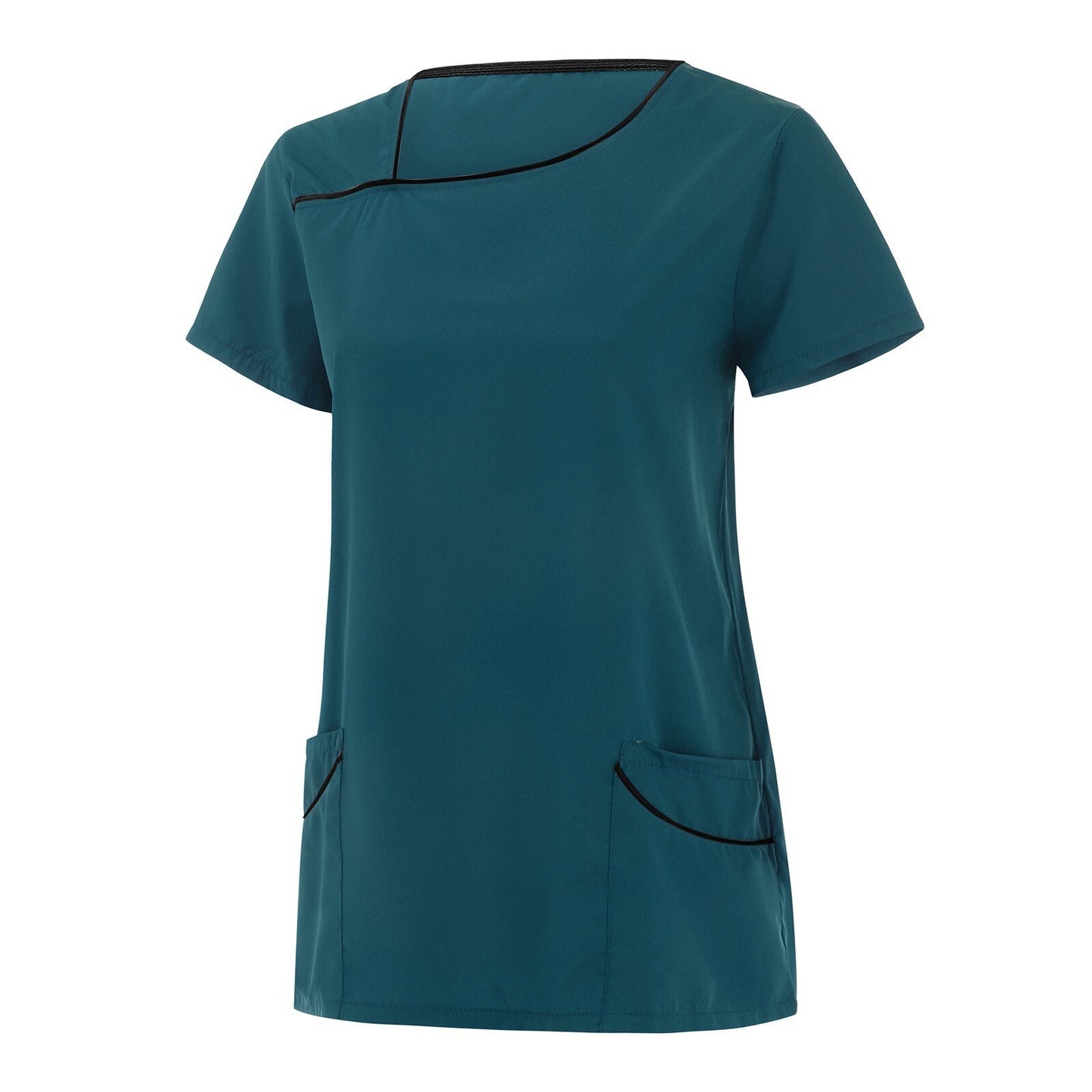 Healthcare Nurse Tunic Women Pocket Short Sleeve Blouse