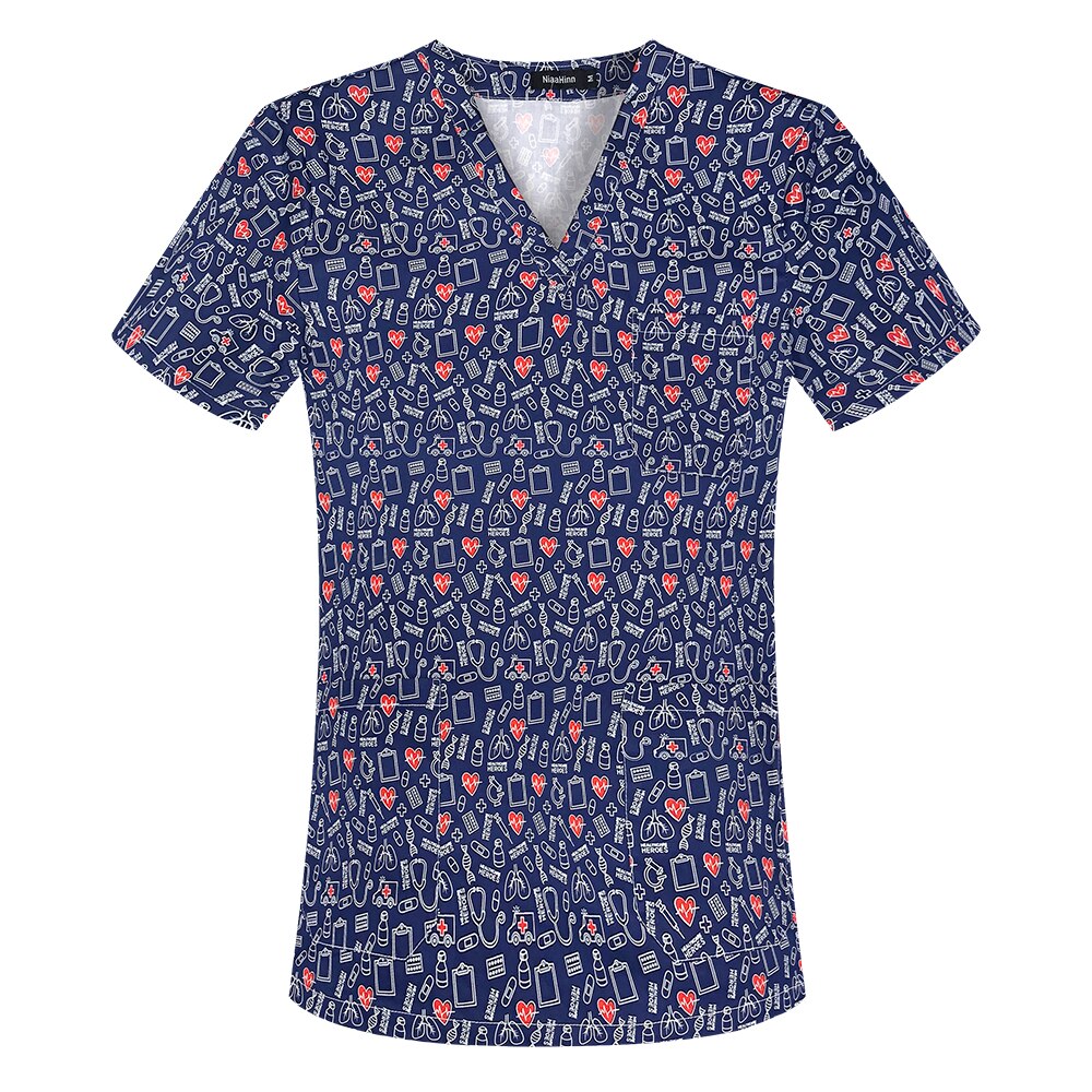 100% Cotton  Short-sleeved scrub top