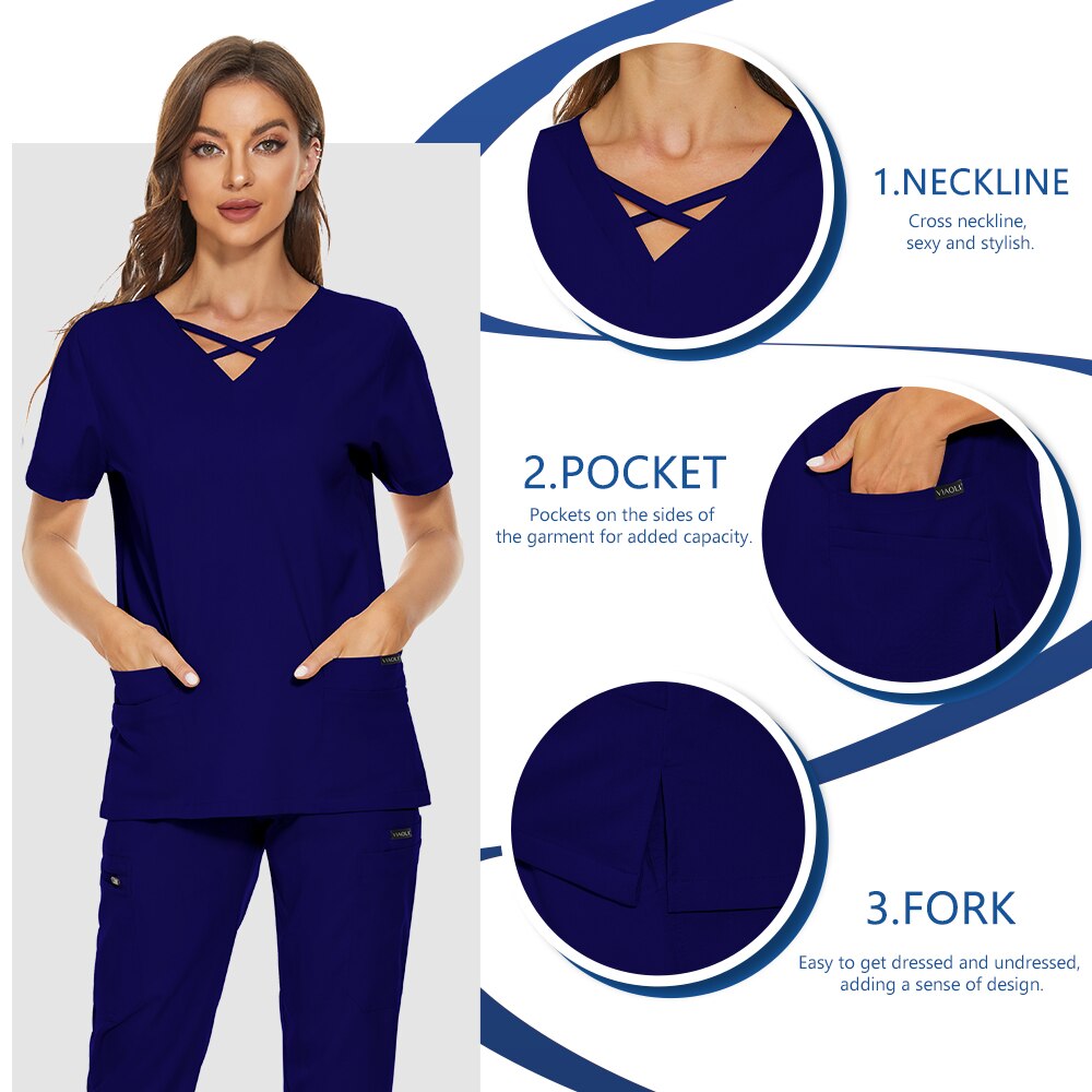 Women Plus Size short sleeved scrub uniform