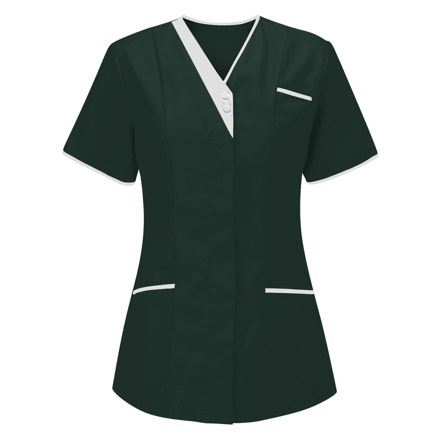 Healthcare Nurse Tunic Women Pocket Short Sleeve Blouse