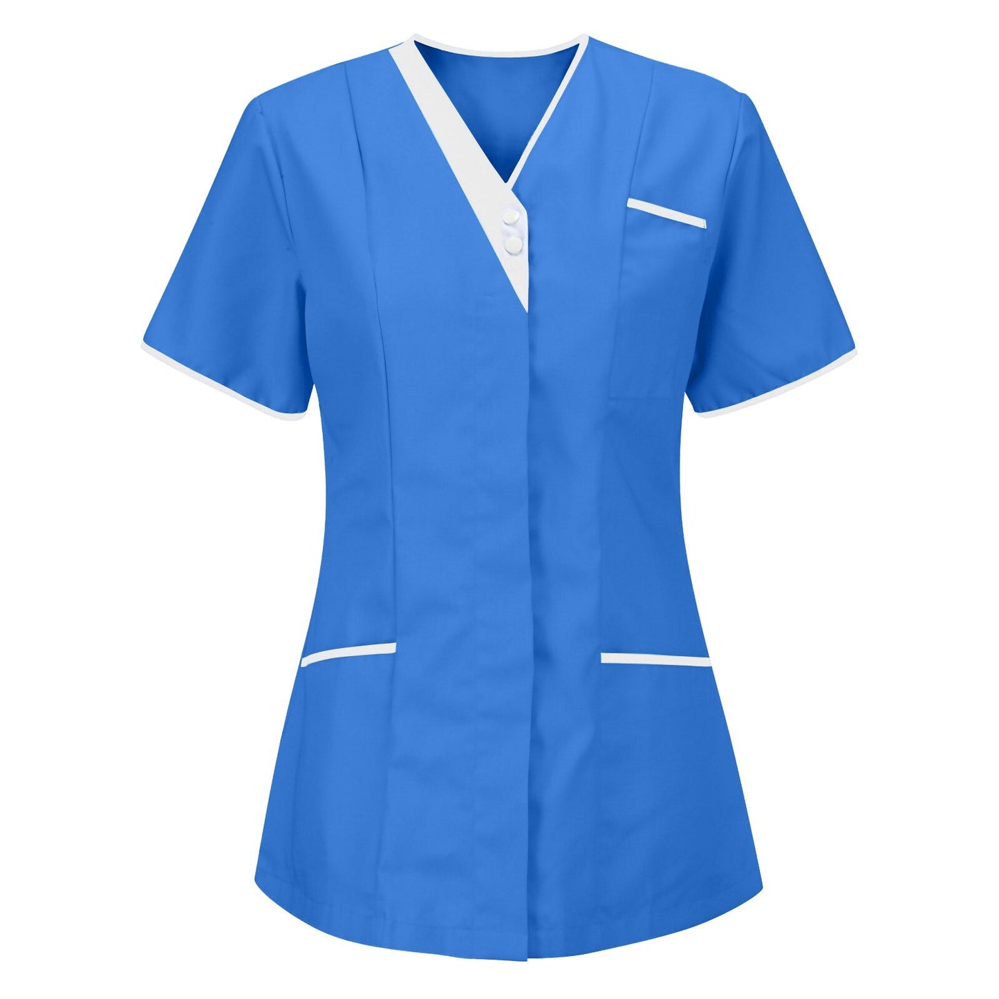 Healthcare Nurse Tunic Women Pocket Short Sleeve Blouse