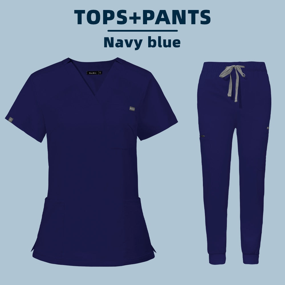 Women Medical Uniform Scrubs Set