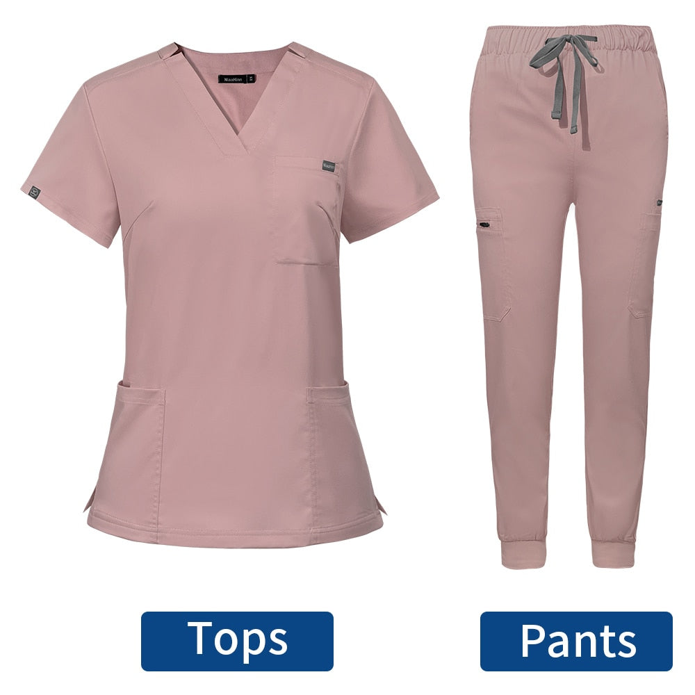 Short sleeve women comfortable stylish scrub uniform