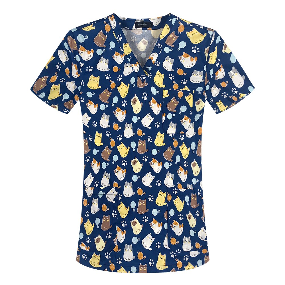 100% Cotton  Short-sleeved scrub top