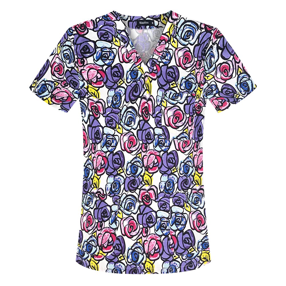 100% Cotton  Short-sleeved scrub top