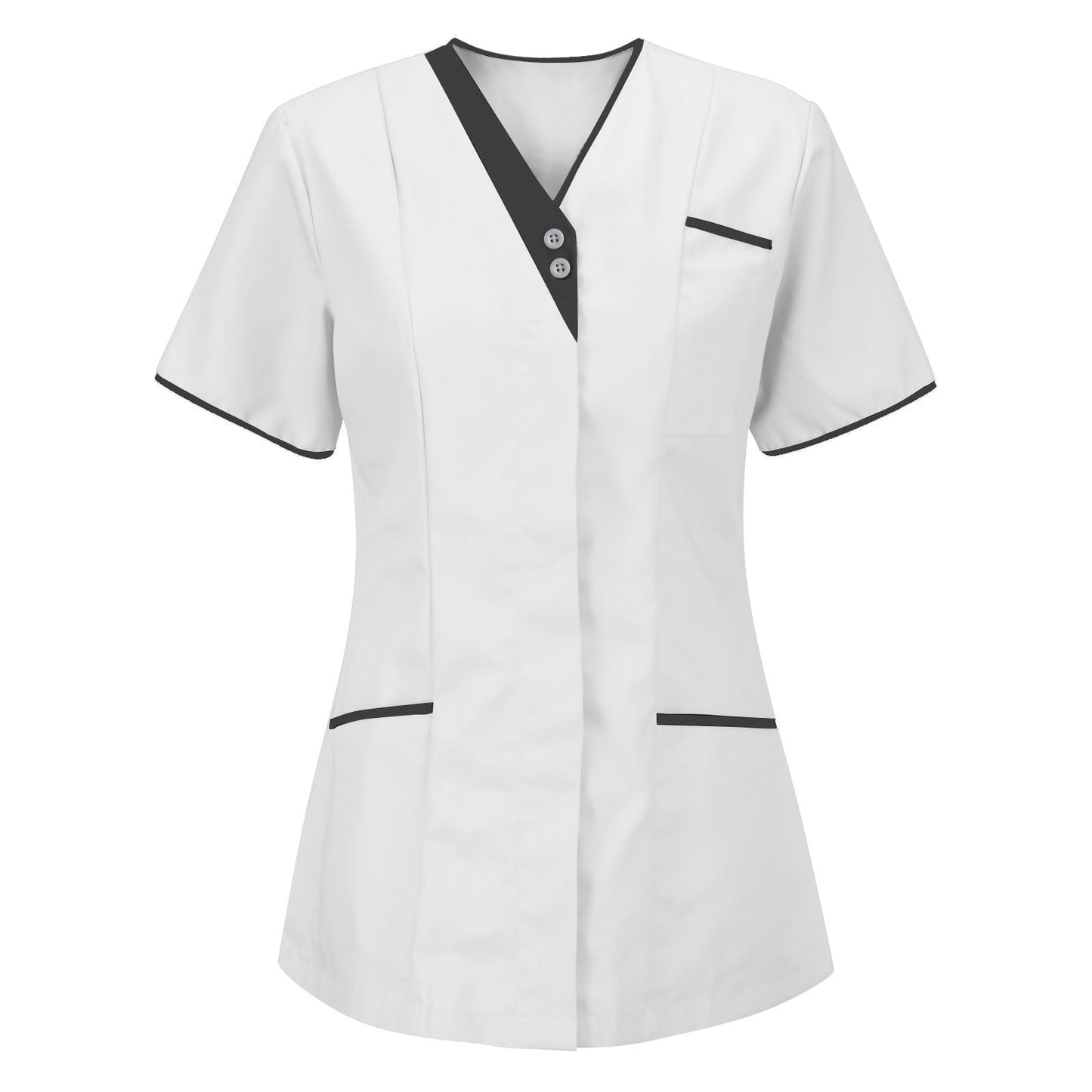 Healthcare Nurse Tunic Women Pocket Short Sleeve Blouse