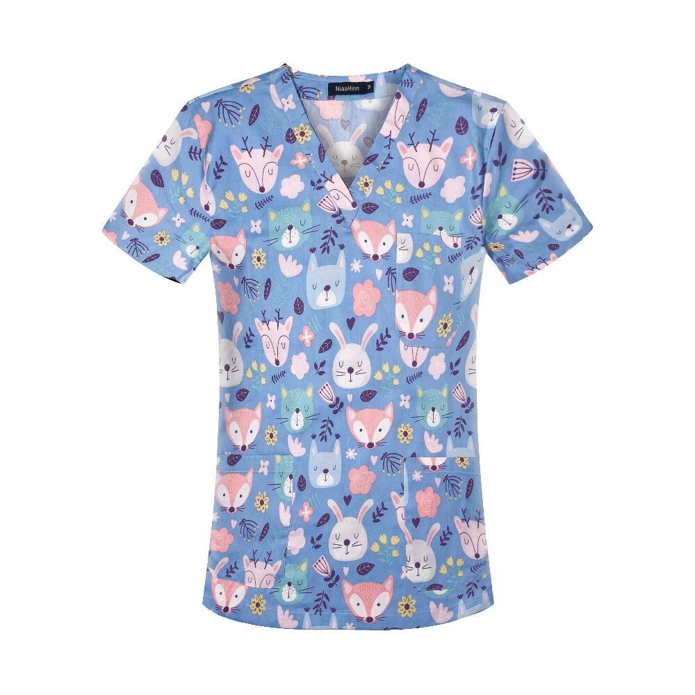 100% Cotton  Short-sleeved scrub top