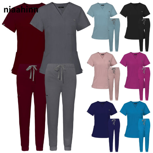 Short sleeve women comfortable stylish scrub uniform