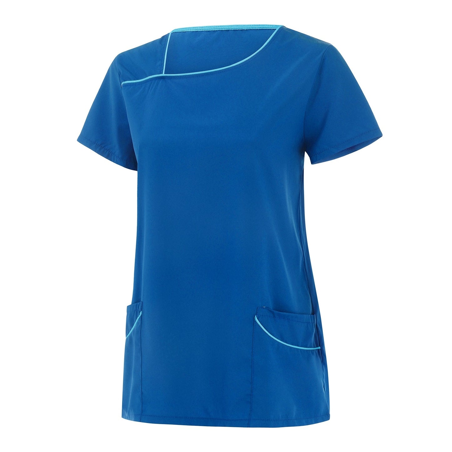 Healthcare Nurse Tunic Women Pocket Short Sleeve Blouse