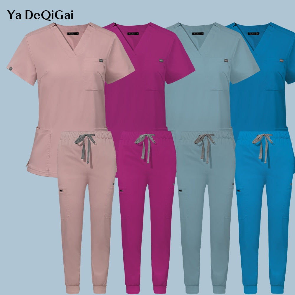 Women Medical Uniform Scrubs Set