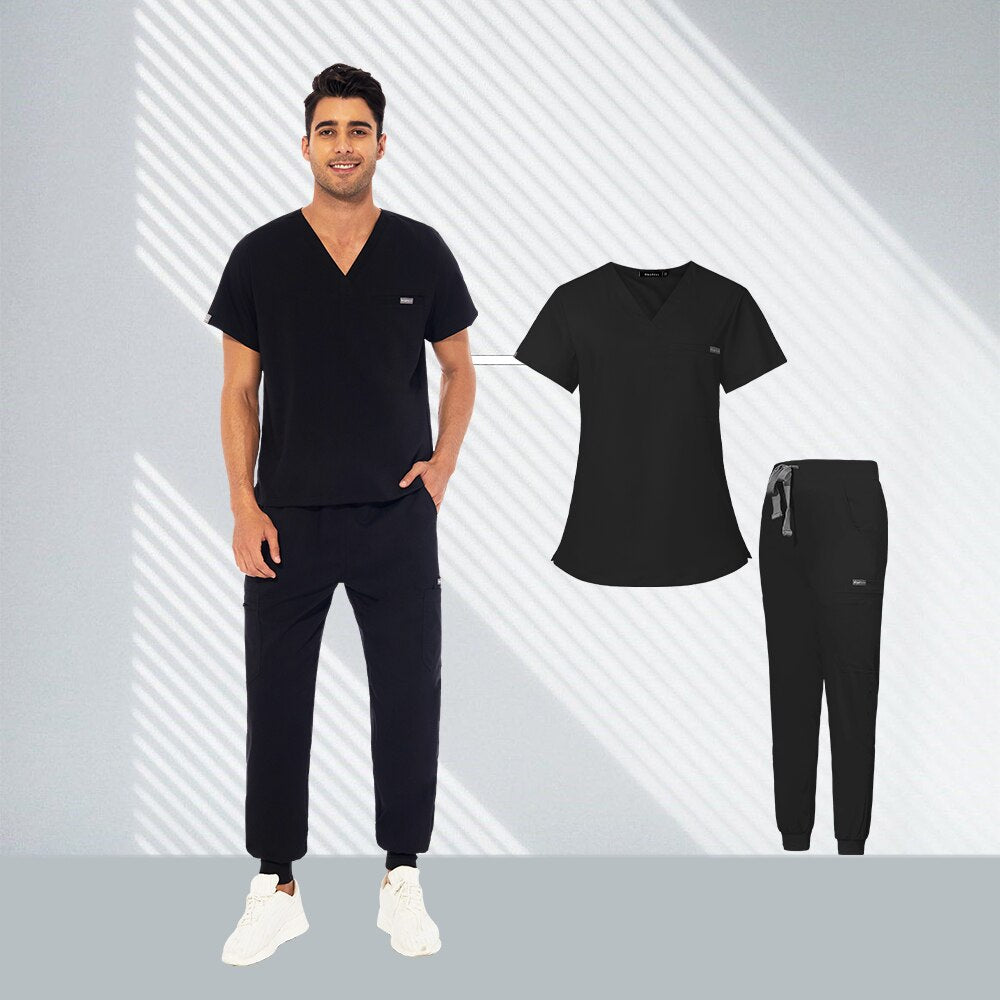 Men’s Short Sleeve Jogger Set V-neck/ pockets