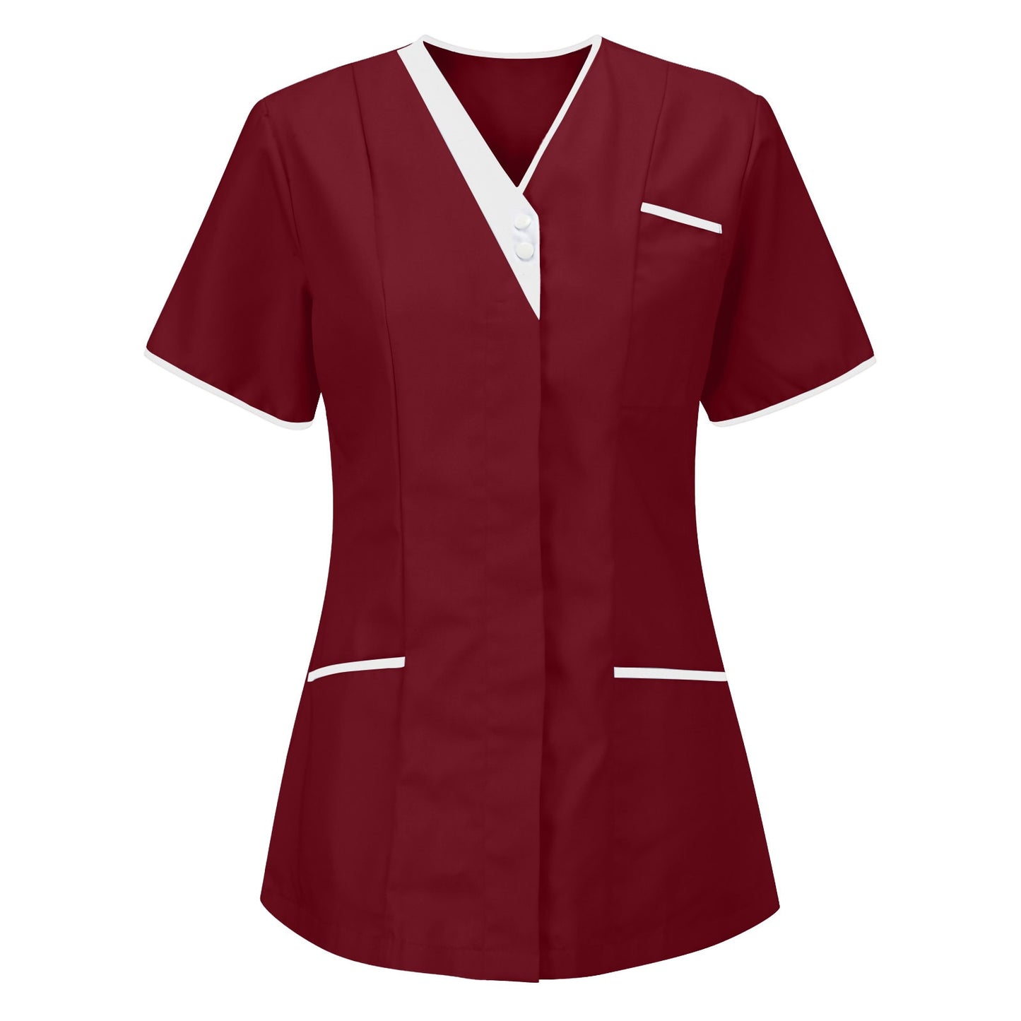 Healthcare Nurse Tunic Women Pocket Short Sleeve Blouse