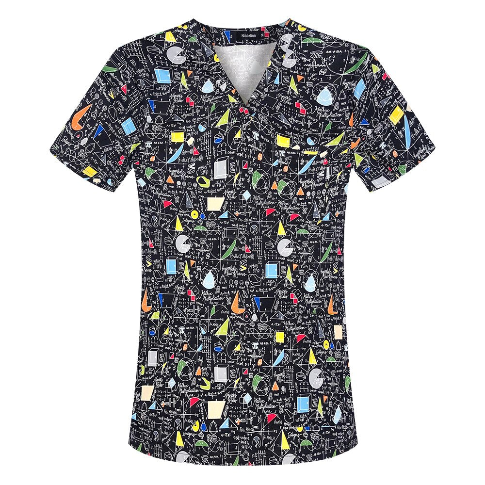 100% Cotton  Short-sleeved scrub top