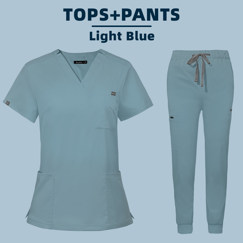 Women Medical Uniform Scrubs Set