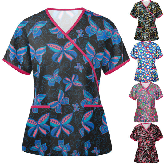 Animal Print Nurse Unisex scrub Tops