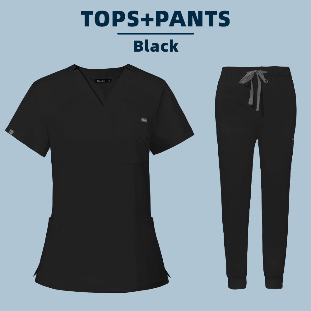 Women Medical Uniform Scrubs Set