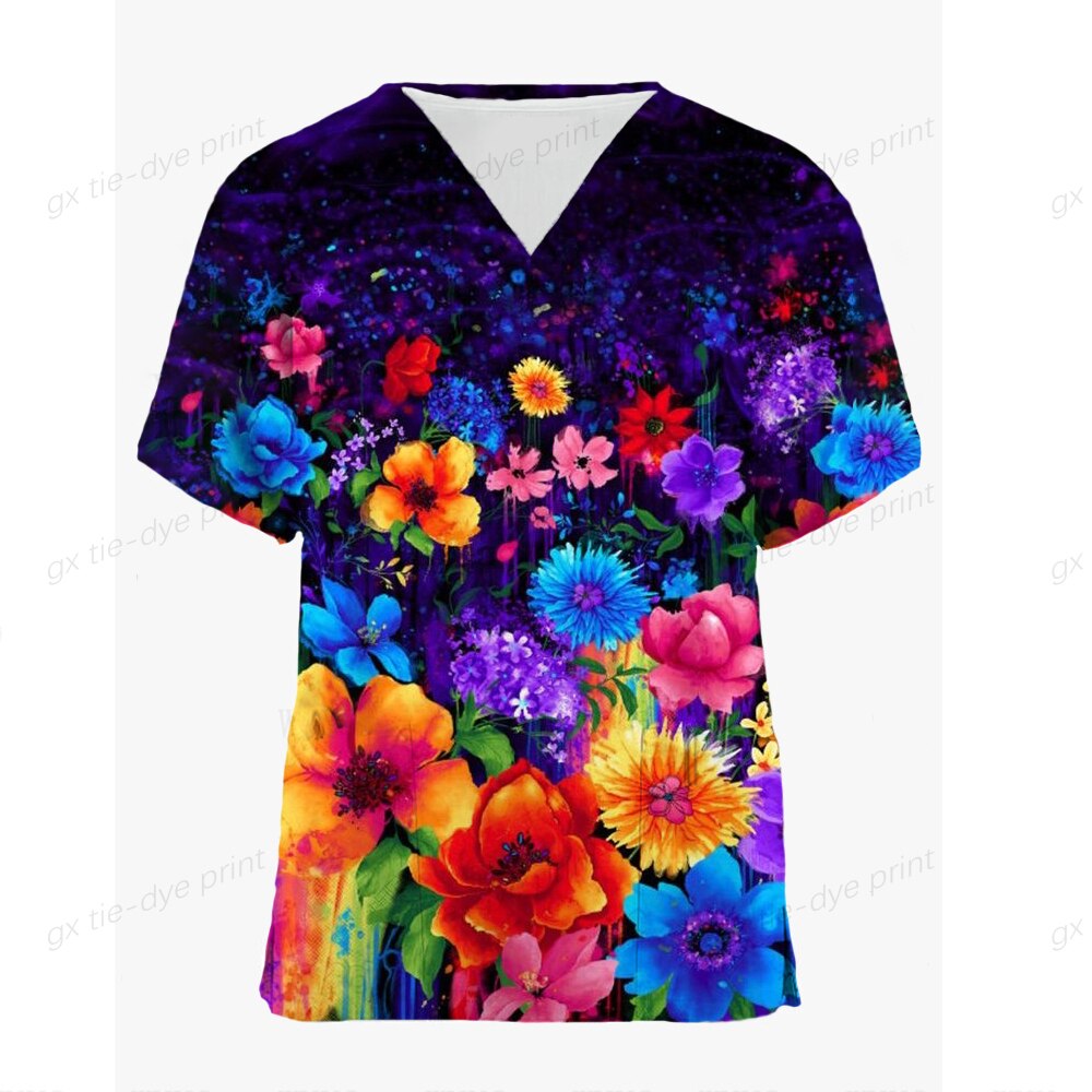 Women nurse v neck scrub top