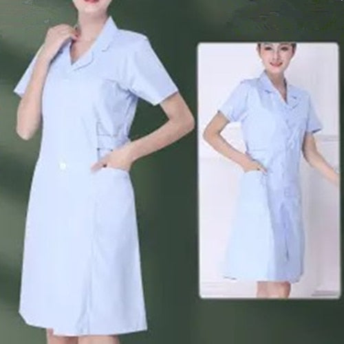 Women's Fashion Lab Coat Short Sleeve  Dress