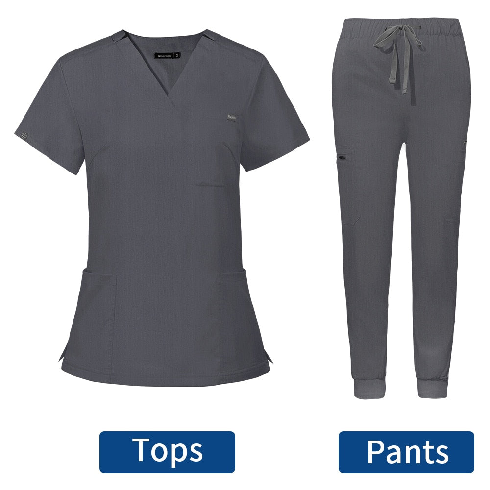 Short sleeve women comfortable stylish scrub uniform