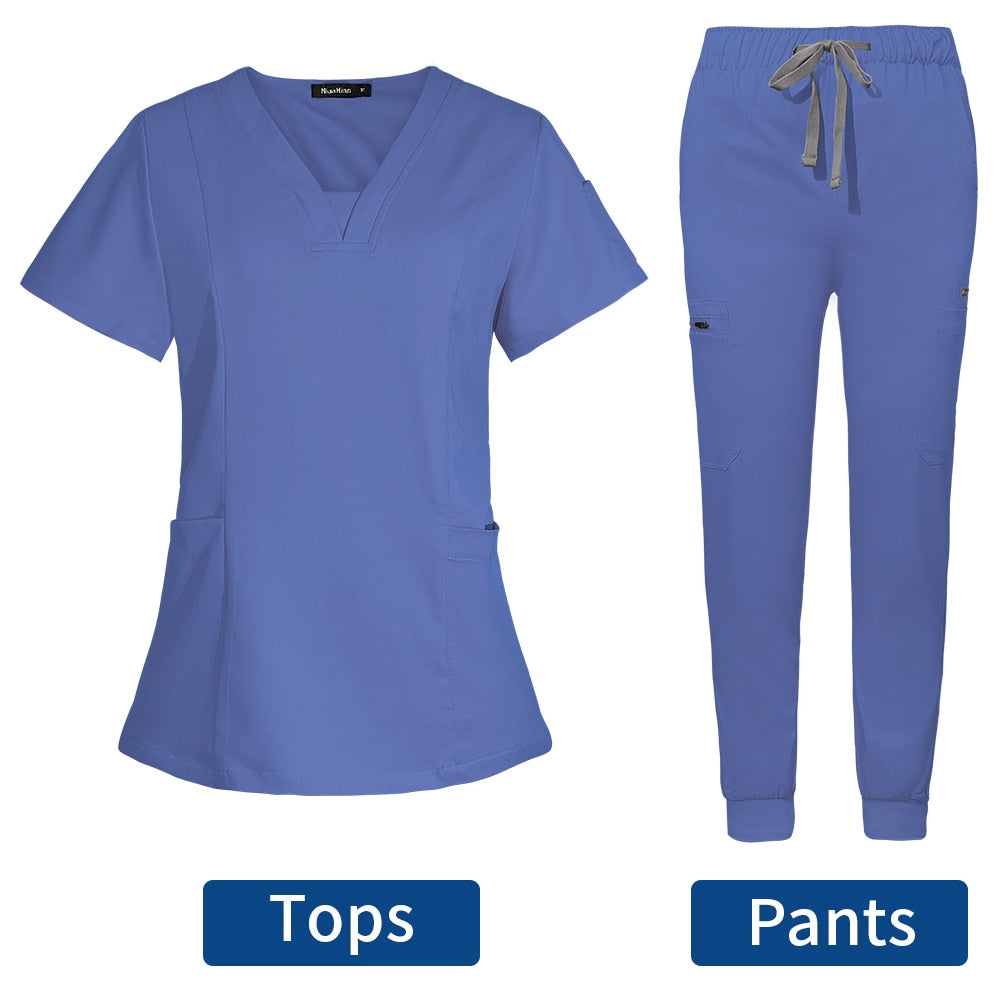 Short sleeve women comfortable stylish scrub uniform