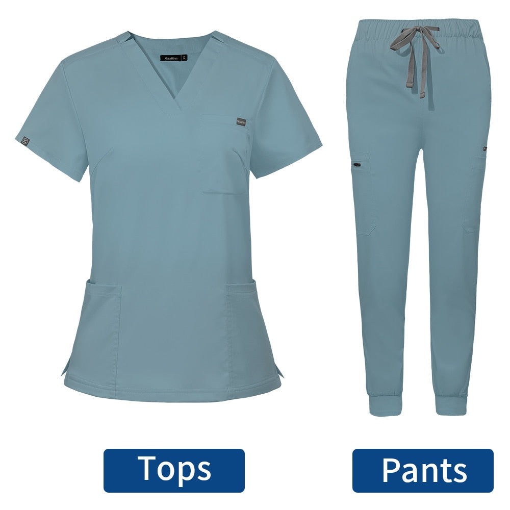 Short sleeve women comfortable stylish scrub uniform