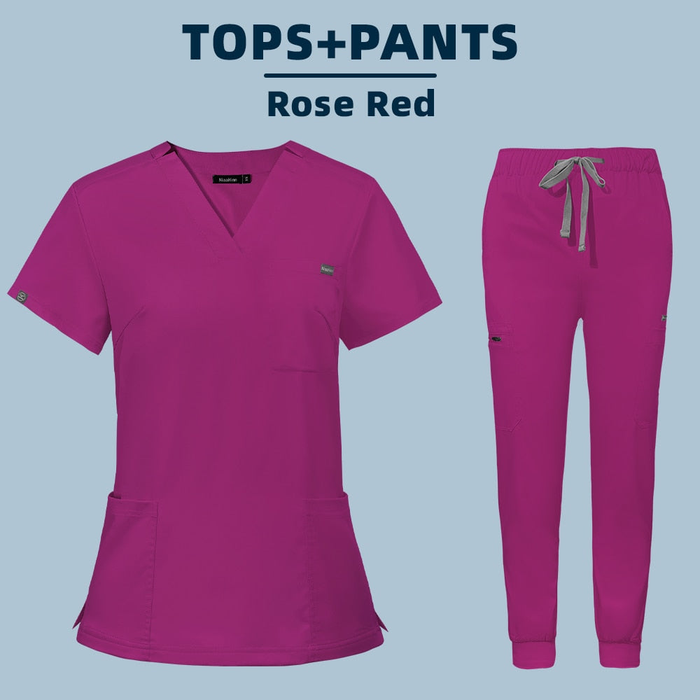 Women Medical Uniform Scrubs Set