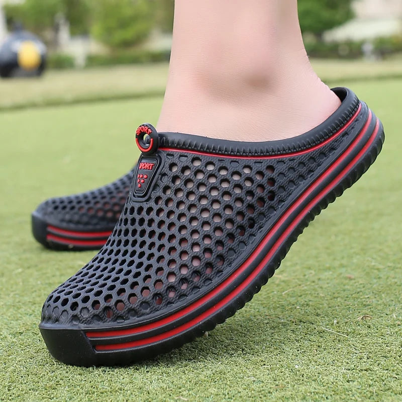 Unisex Hollow Out Casual Couple Shoes, Non-slide Outdoor Slippers for Men and Women