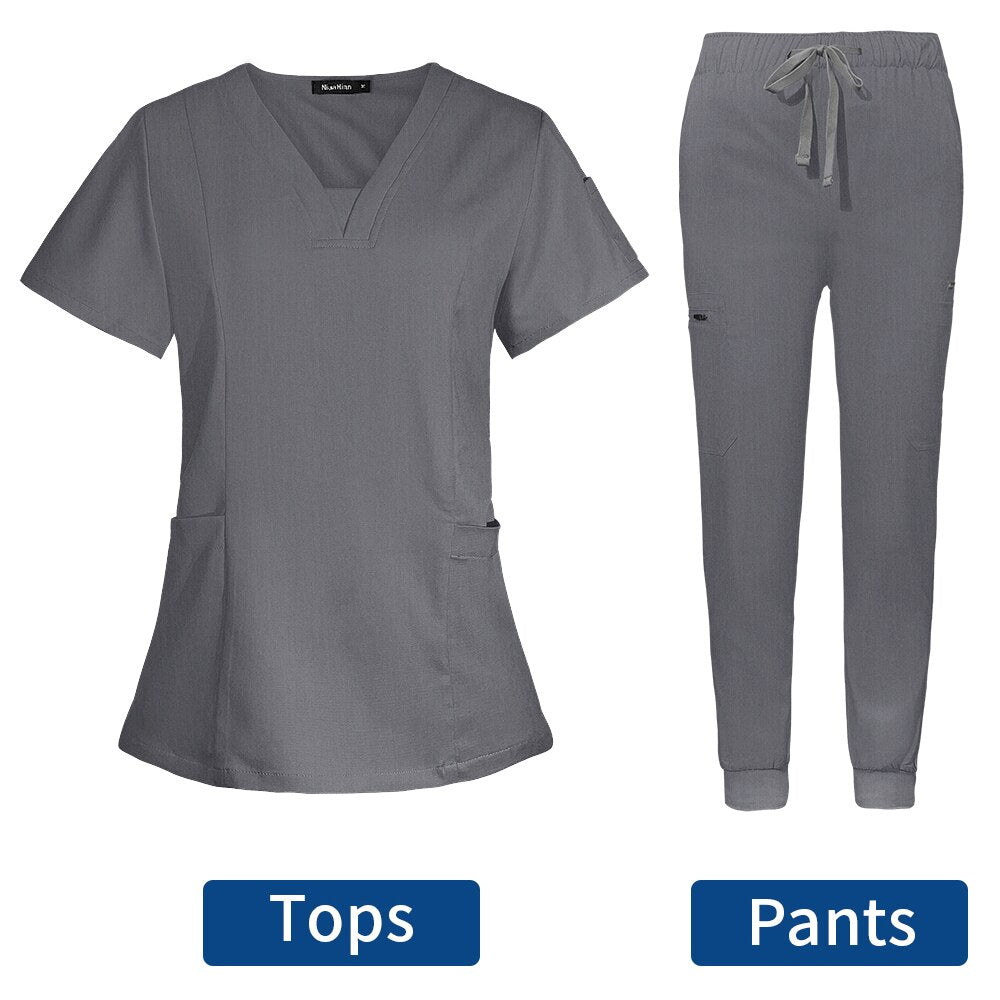 Short sleeve women comfortable stylish scrub uniform