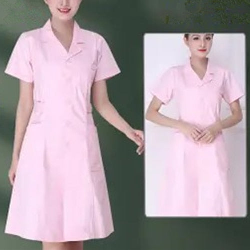 Women's Fashion Lab Coat Short Sleeve  Dress